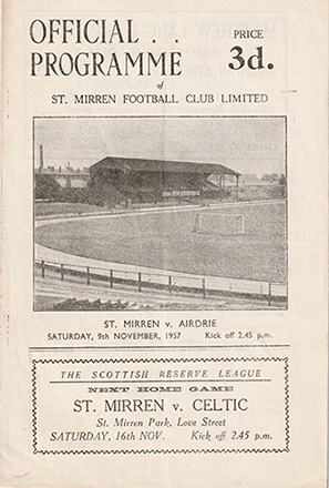 St. Mirren v Airdrie 1957