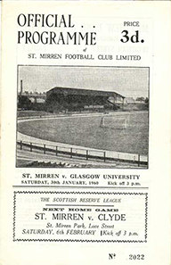 St. Mirren v Glasgow University 1960