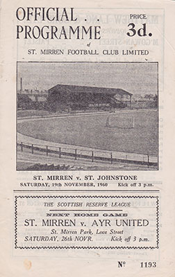 St. Mirren v St. Johnstone 1960