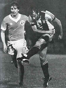 Ian Scanlon gets in a shot ahead of Forfar's John Clark