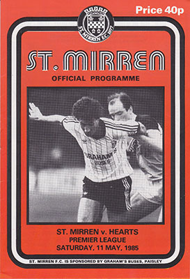 St. Mirren v Hearts 1985