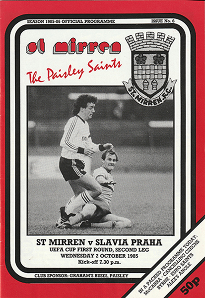 St.Mirren v Slavia Prague 1985