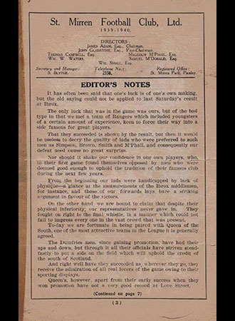 St. Mirren v Queen of the South, 1939